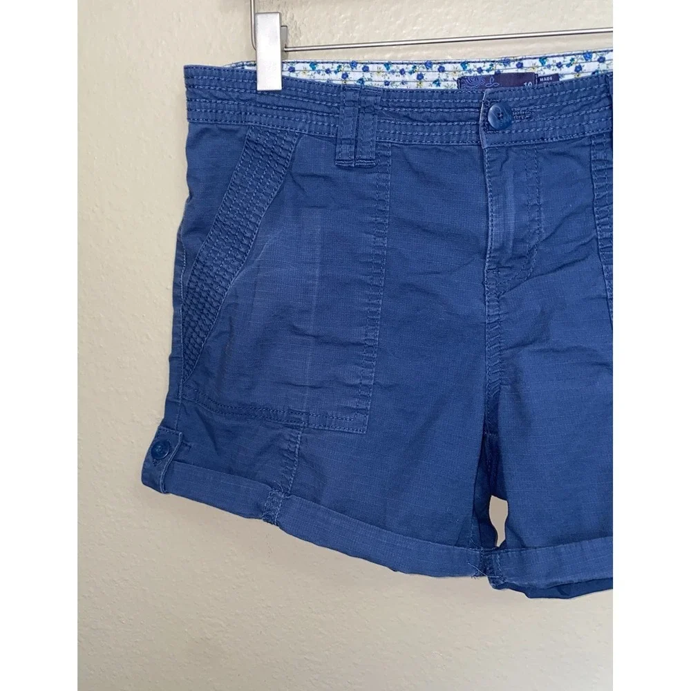 Prana Shorts Mari Womens 10 Blue Navy Hiking Camping Wicking Lightweight Pocket